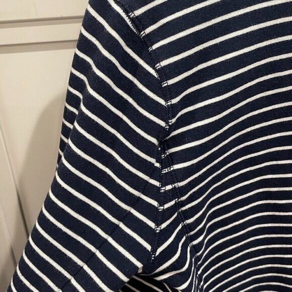 GAP Women's Large navy & white striped single button casual knit blazer jacket - Picture 7 of 9